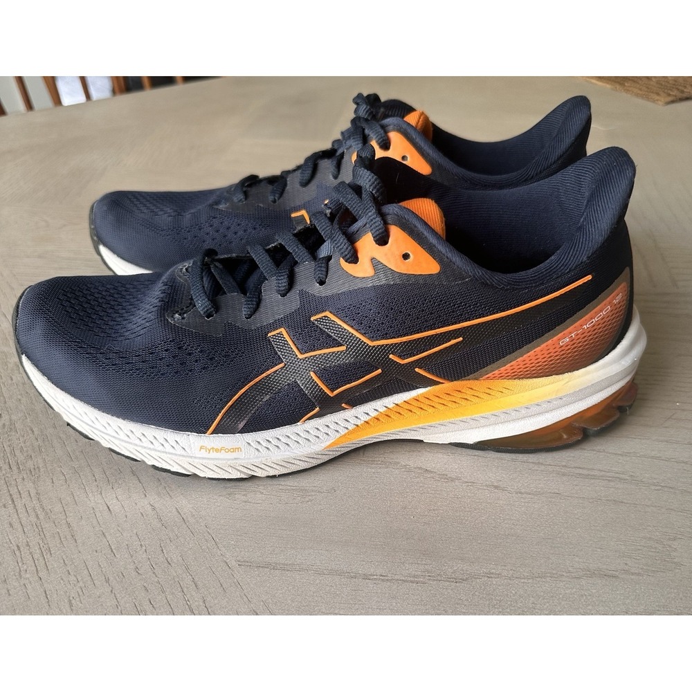 ASICS Mens GT-1000 12 Running Shoes 8.5 French Blue/Bright Orange Athletic
